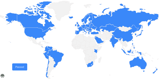 EPR across different countries in the world